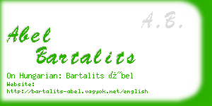 abel bartalits business card